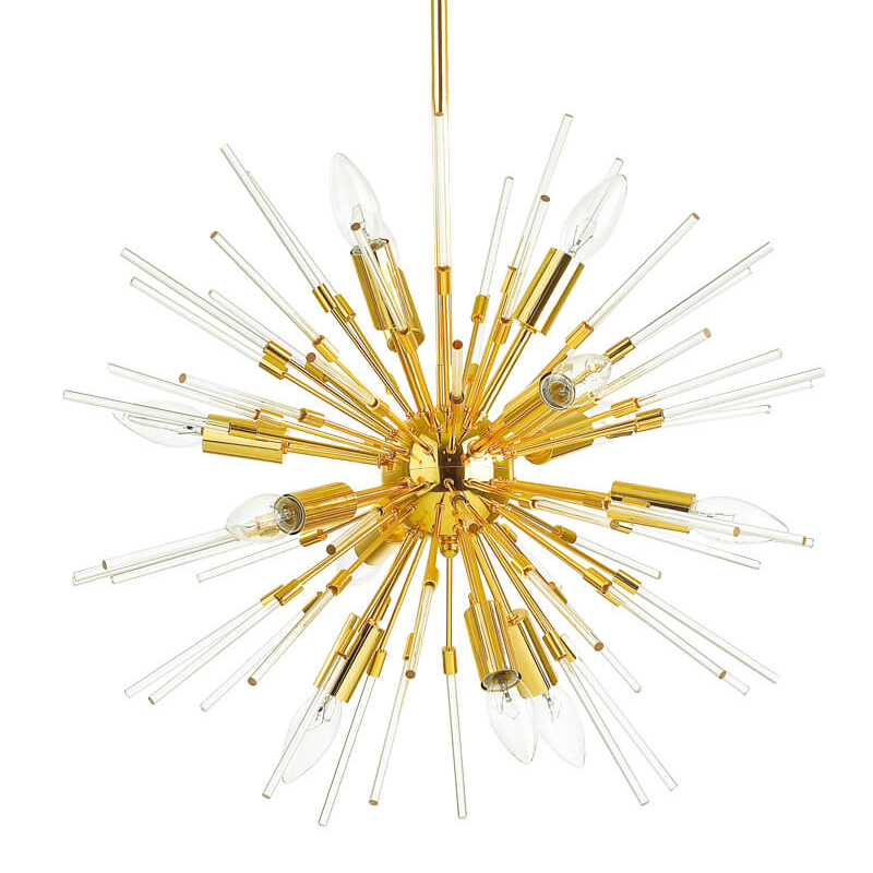 Люстра Welund Sputnik Chandelier gold Глянцевое золото Прозрачный в Уфе | Loft Concept 