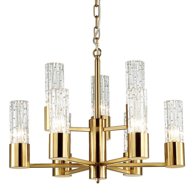 Люстра Lorinda Chandelier two tiers Прозрачный (Transparent) Золотой в Уфе | Loft Concept 