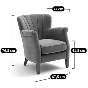 Кресло велюровое на ножках из массива ясеня Jessie Armchair в Уфе