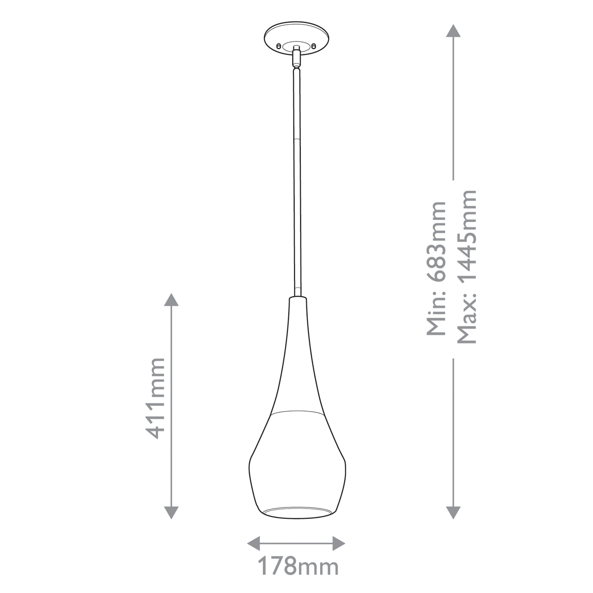 Подвесной светильник каплевидной формы с комбинированным плафоном из стали и белого матового стекла Kichler в Уфе