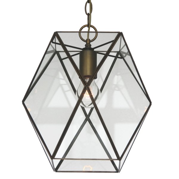 Подвесной светильник Rombius Pendant I clear glass Латунь Античная полированная в Уфе | Loft Concept 