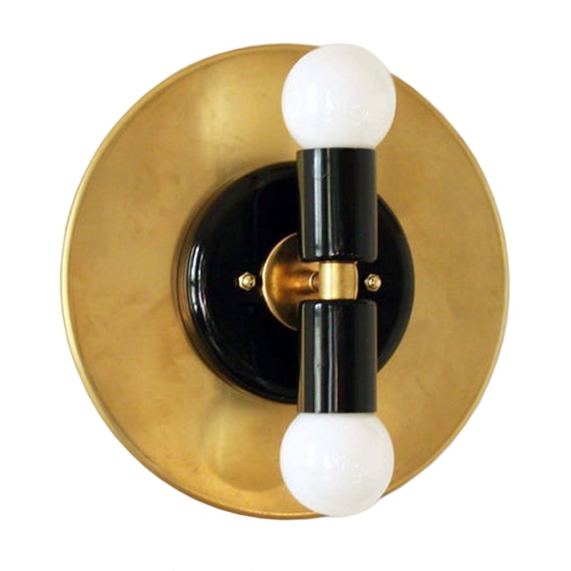 Modern Wall Double Sconce Gold Black Глянцевое золото Черный в Уфе | Loft Concept 