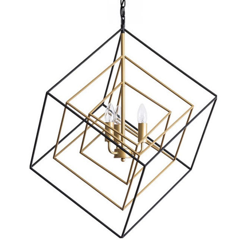 Светильник CUBIST Pendant Black and Gold 3 lamp Золотой Черный в Уфе | Loft Concept 