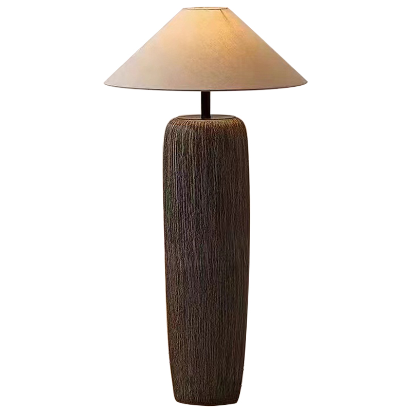 Торшер Coffey Lampshade Floor Lamp Бежевый Коричневый в Уфе | Loft Concept 