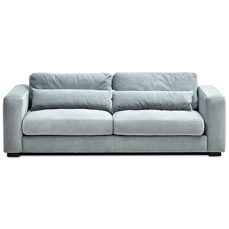 Диван Kleber Sofa soft blue Голубой пастельный Черный в Уфе | Loft Concept 