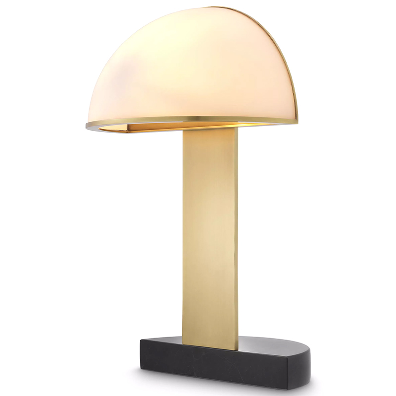 Настольная лампа Eichholtz Table Lamp Archer Белое матовое стекло Латунь Черный в Уфе | Loft Concept 