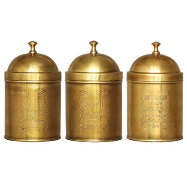 Набор банок Kitchen Canister Sets Brass Латунь в Уфе | Loft Concept 