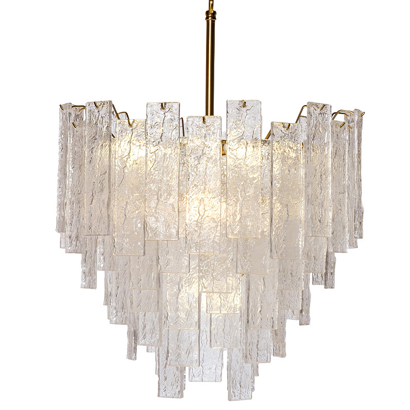 Люстра Dorit Textured Glass Rectangular Chandelier Золотой в Уфе | Loft Concept 