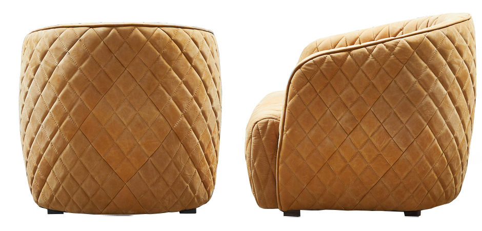 Кресло Rhombuses Upholstery Armchair Milk Caramel - фото №1