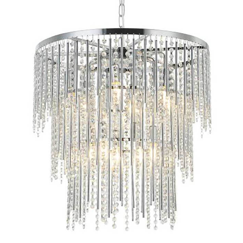 Люстра Crystal Wind Chimes Chrome Chandelier Хром Прозрачный в Уфе | Loft Concept 