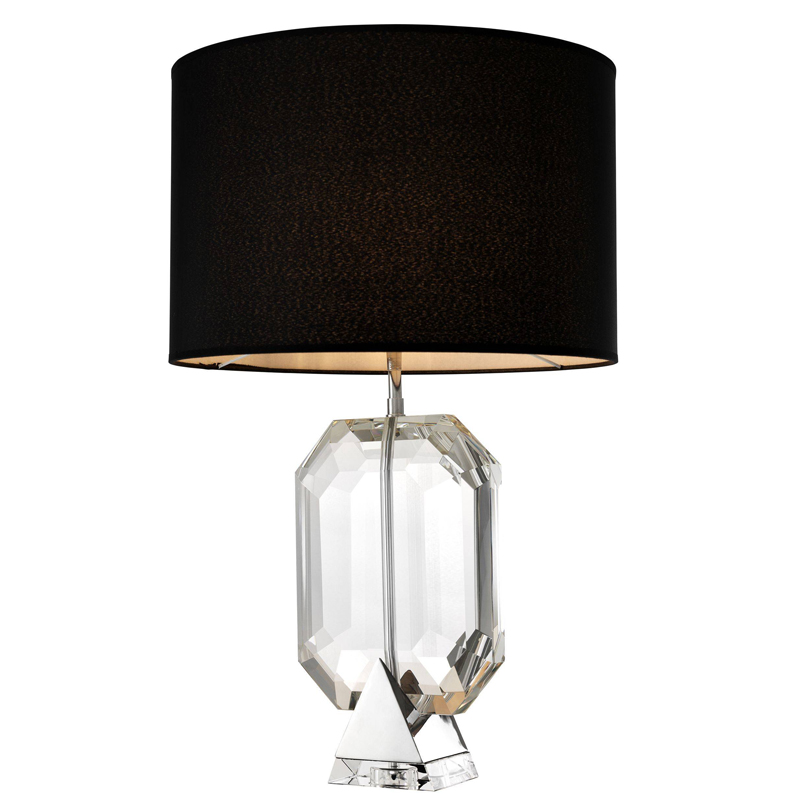 Настольная лампа Eichholtz Table Lamp Emerald Nickel & black Черный Никель Прозрачный в Уфе | Loft Concept 