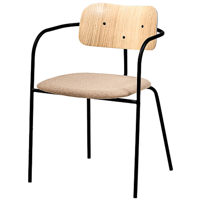 Стул Pilar Loft Stool beige Черный Бежевый Древесина в Уфе | Loft Concept 