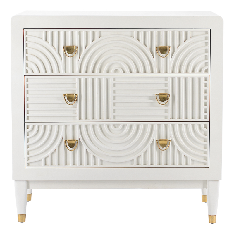 Комод с 3-мя ящиками Seymour Chest Of Drawers white Белый Белый Латунь в Уфе | Loft Concept 