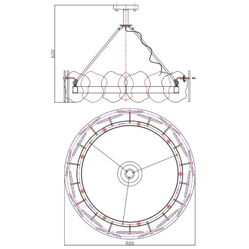 Люстра Мрамор Lucretia Marble Round Chandelier 80 см в Уфе