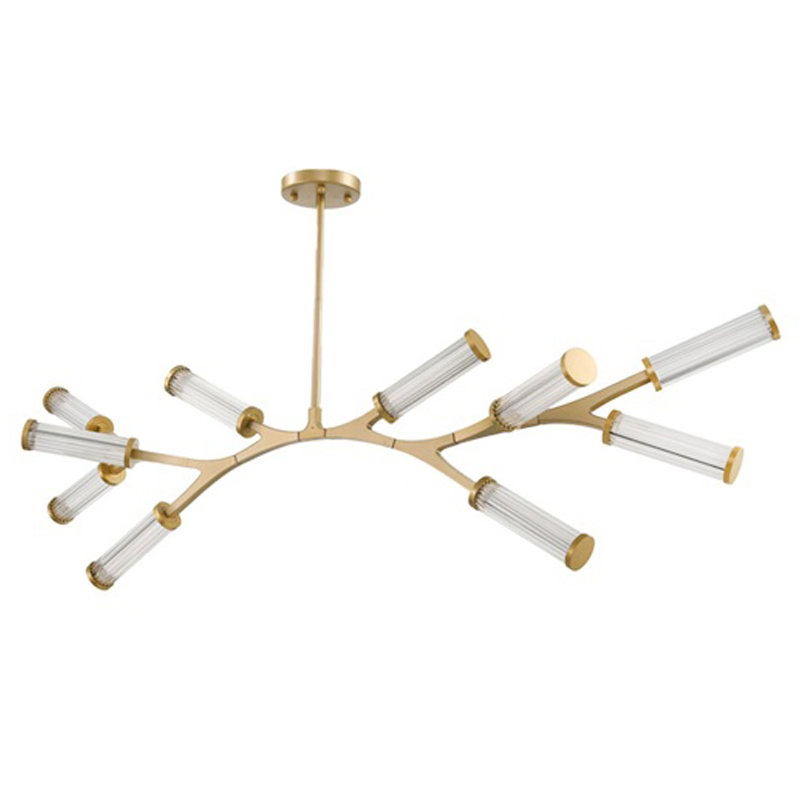 Люстра Cylinder Branches Chandelier Gold 10 Золотой Прозрачный в Уфе | Loft Concept 