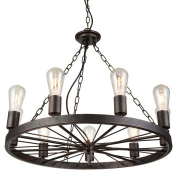 Подвесной светильник Loft Wheel Pendant 9 Коричневый винтаж в Уфе | Loft Concept 