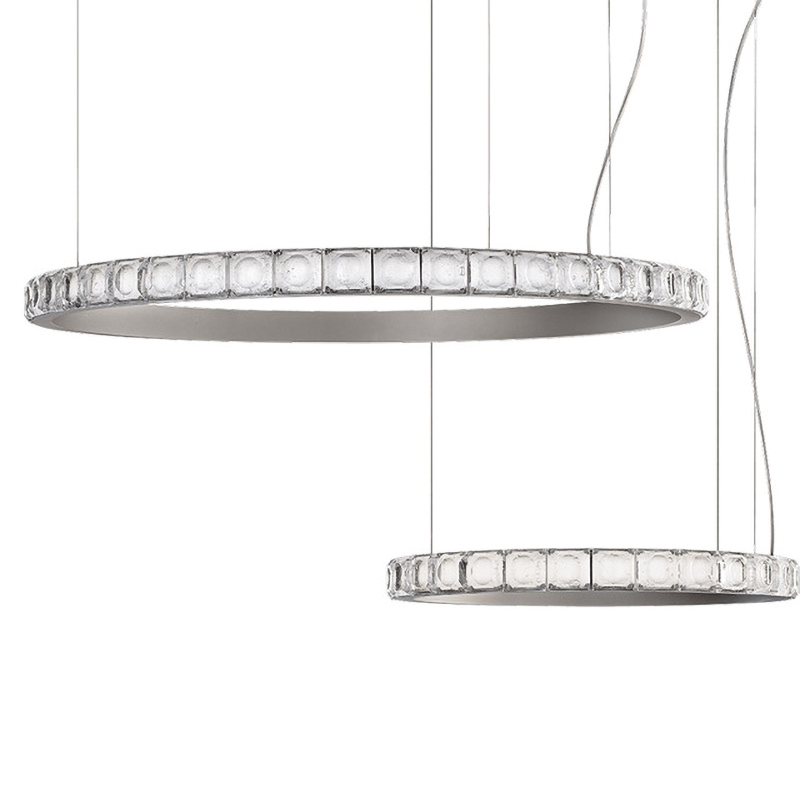 Люстра Ring horizontal silver chandelier Прозрачный Серебряный в Уфе | Loft Concept 