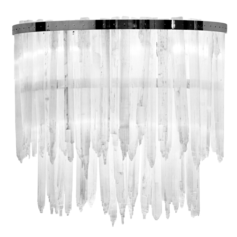 Бра LAMP APPLIQUE SELENITE Никель Прозрачный белый в Уфе | Loft Concept 