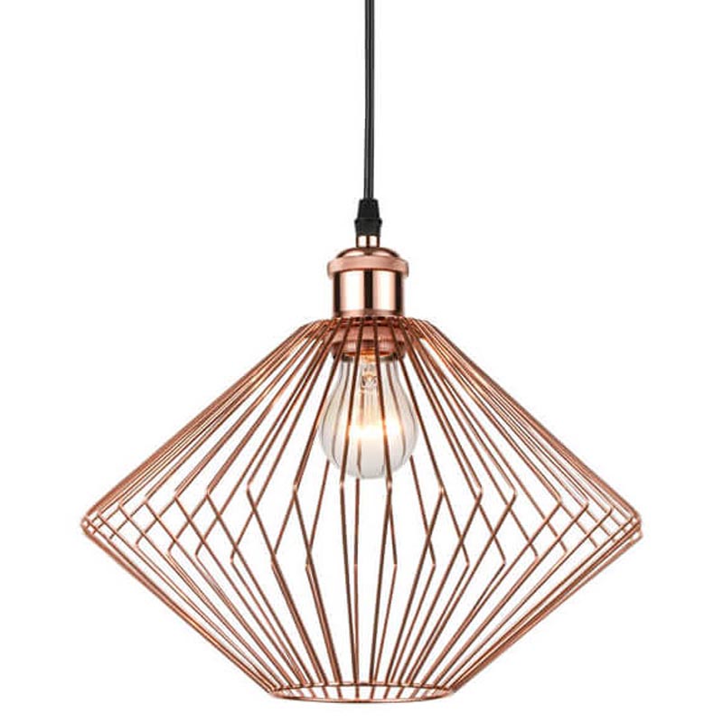 Подвесной светильник Loft Wire Cage pink gold Розовое золото Черный в Уфе | Loft Concept 