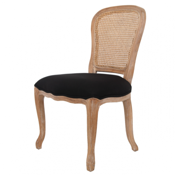 Стул French chairs Provence Neman Black Rattan Chair Черный Бежевый в Уфе | Loft Concept 