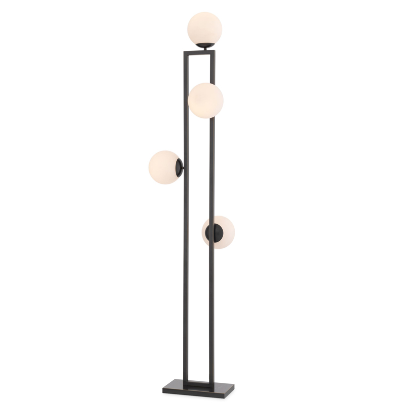 Торшер Eichholtz Floor Lamp Pascal Bronze Темная бронза Белый в Уфе | Loft Concept 