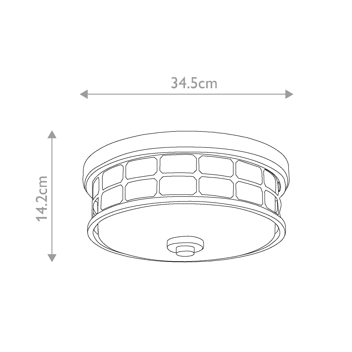 Потолочный светильник для ванных комнат цвета латунь в виде металлической клетки с геометрическими узорами Quoizel в Уфе