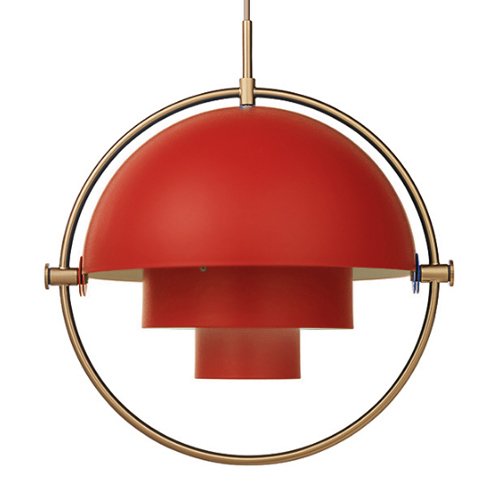 Люстра Louis Weisdorff Gubi Multi-lite Pendant Red Латунь Бургундский красный в Уфе | Loft Concept 