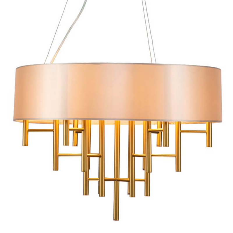 Люстра Oswell Lampshade Chandelier Латунь Бежевый в Уфе | Loft Concept 