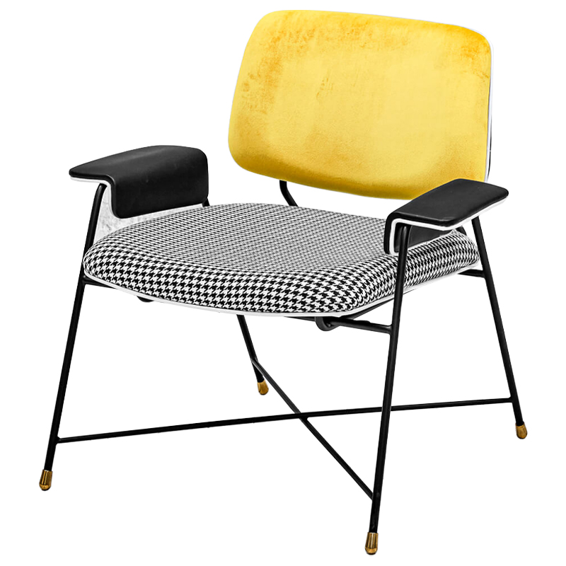 Кресло Bagot Chair Yellow Черно-белый Желтый в Уфе | Loft Concept 