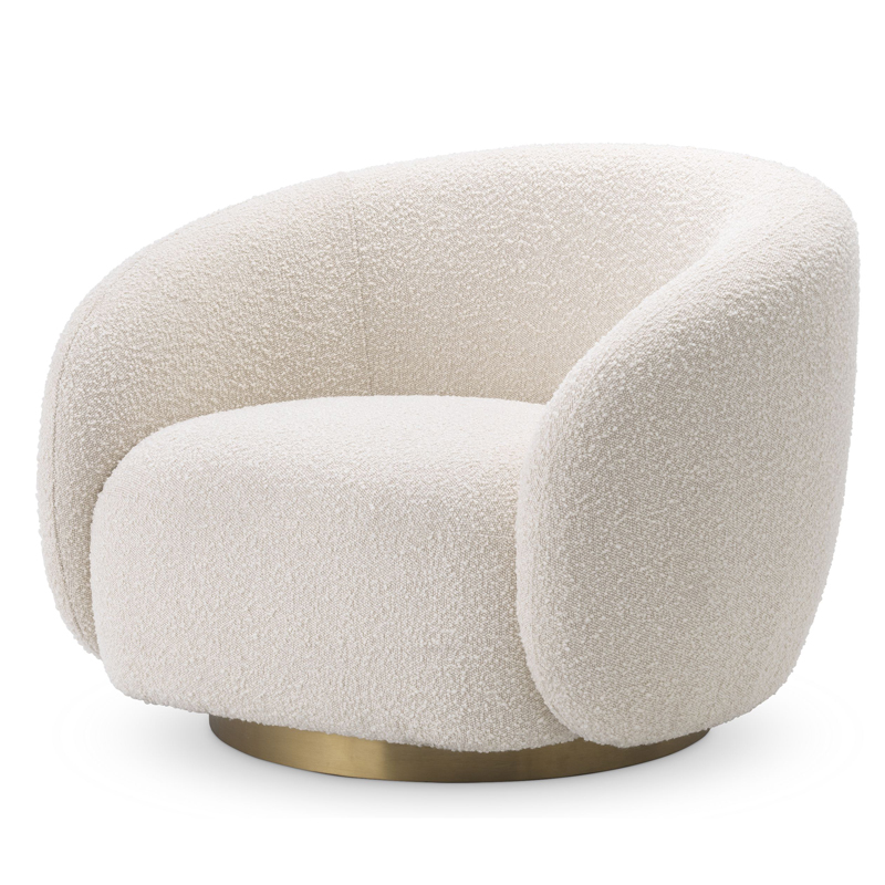 Кресло Eichholtz Swivel Chair Brice Кремовый Латунь в Уфе | Loft Concept 