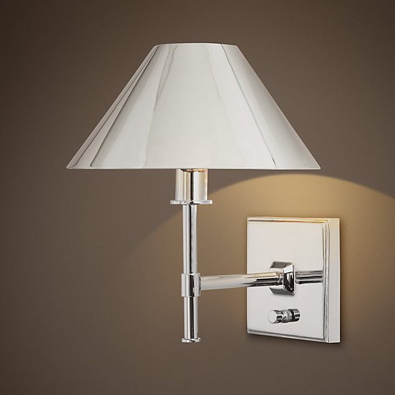 Бра RH Petite Candlestick SCONCE Polished Nickel Хром в Уфе | Loft Concept 