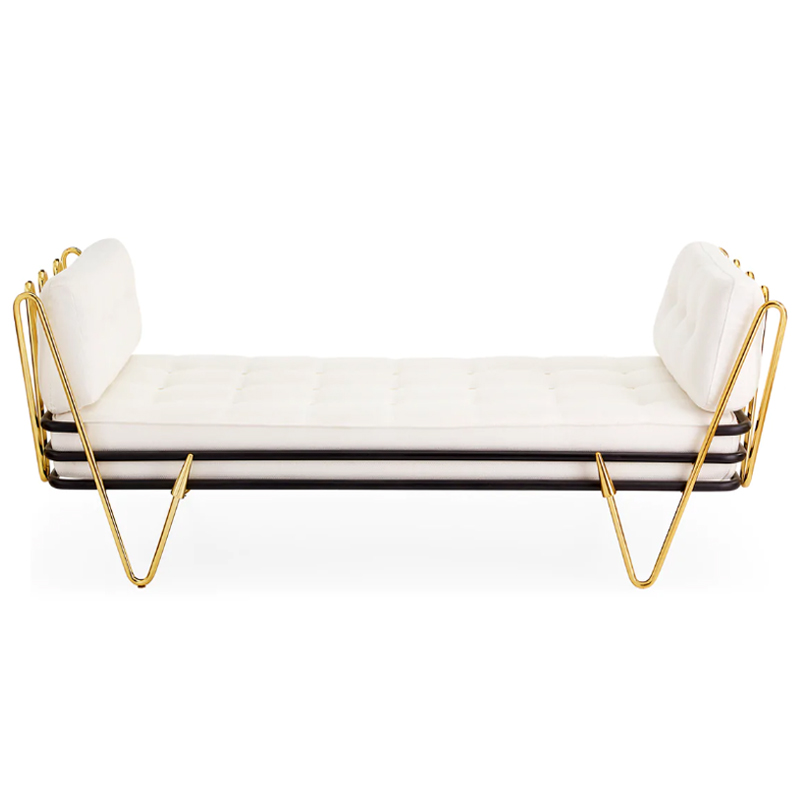 Кушетка Jonathan Adler Maxime Daybed Молочный Золотой в Уфе | Loft Concept 