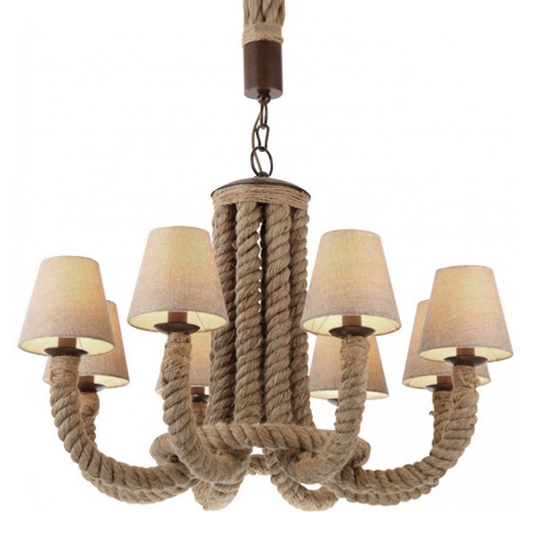 Люстра Rattan Chandelier 8 Loft Rope Light  в Уфе | Loft Concept 