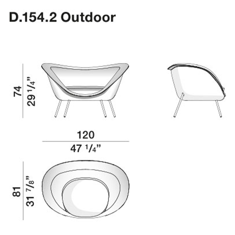 Дизайнерское уличное кресло Gio Ponti D.154.2 Armchair в Уфе