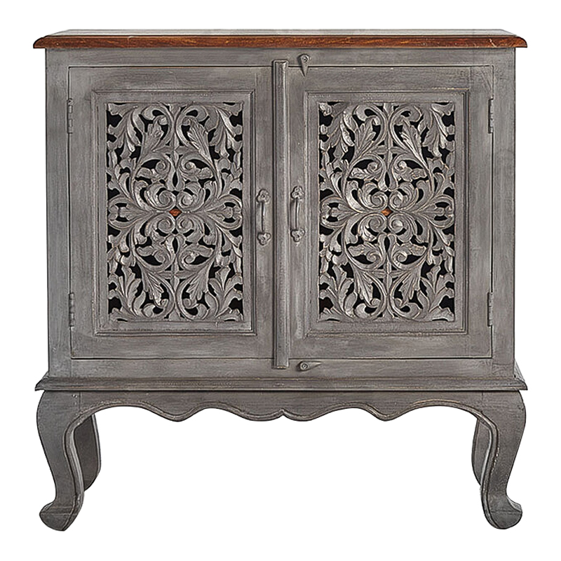 Комод Indian Antique White Furniture Chest of Drawers Agni серый Серый в Уфе | Loft Concept 