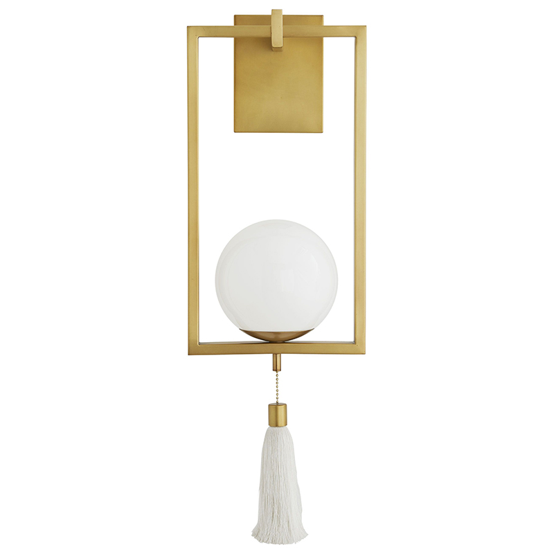 Бра Arteriors TRAPEZE SCONCE Gold Белый Латунь в Уфе | Loft Concept 