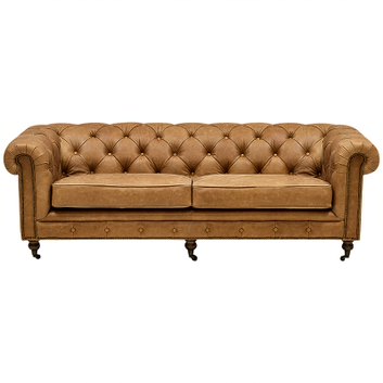 Диван Chesterfield Cinnamon Leather Sofa из винтажной кожи Корица в Уфе | Loft Concept 