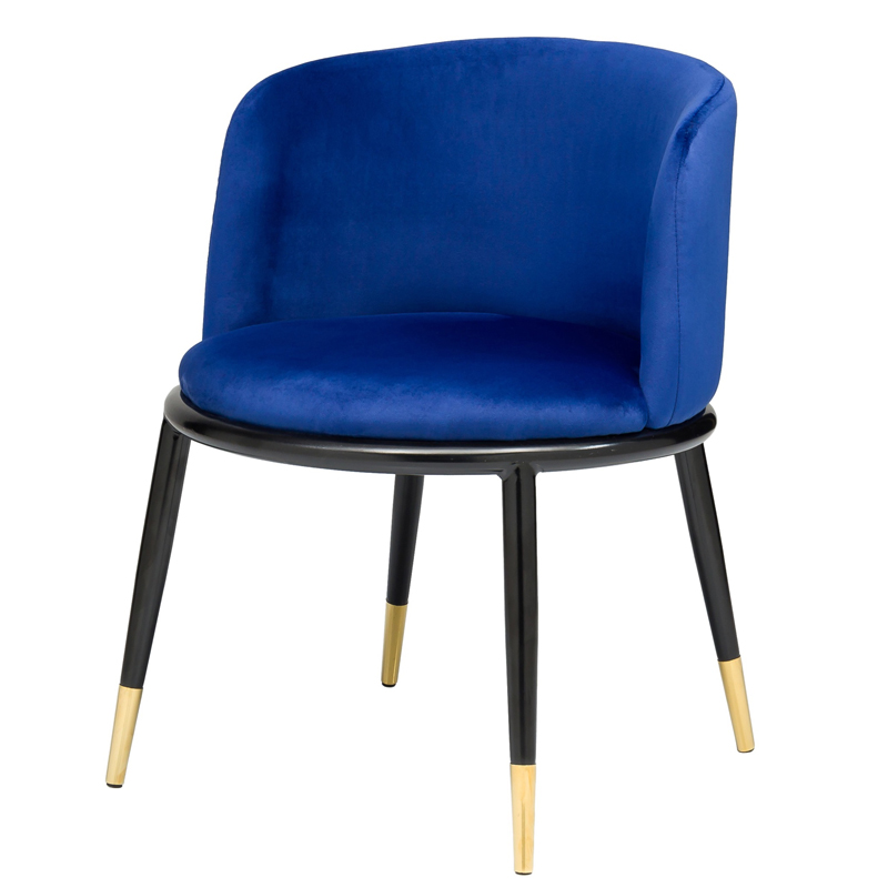 Стул Dining Chair Foucault Blue Синий Черный Золотой в Уфе | Loft Concept 