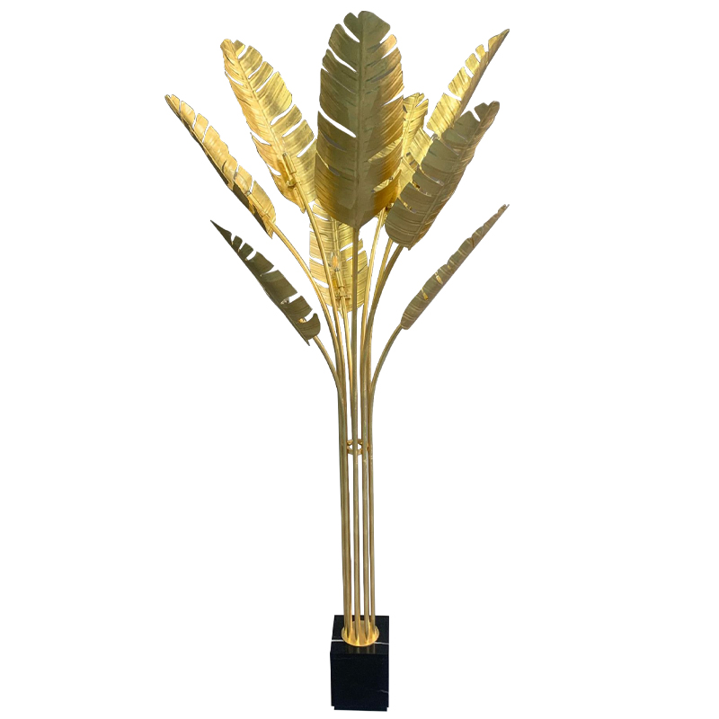 Торшер Gold Palm Leaves Floor Lamp Золотой Черный в Уфе | Loft Concept 