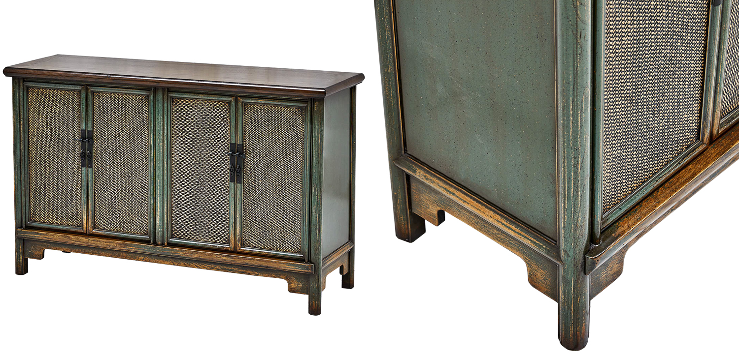 Комод в винтажном стиле дерево и ротанг Brindja chest of drawers - фото