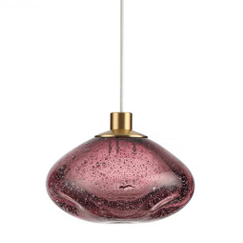 Подвесной светильник с прозрачным стеклянным плафоном округлой формы Effervia  Бронзовый Янтарный Красный Зеленый Серый в Уфе | Loft Concept 