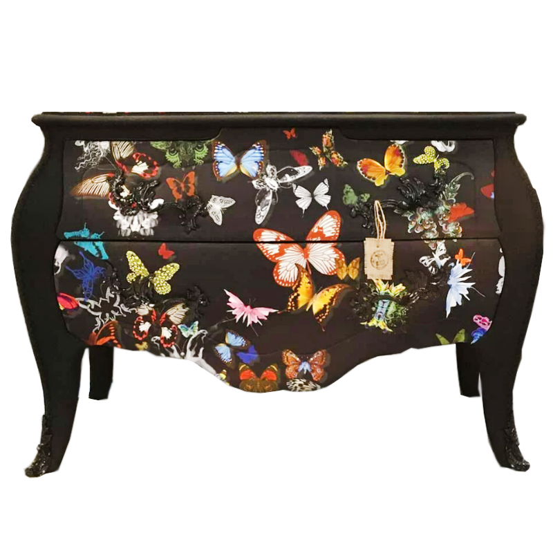 Комод Бабочки Chest of Drawers Night Butterflies Черный Мульти в Уфе | Loft Concept 