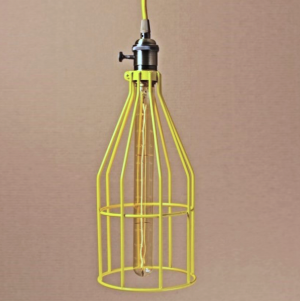 Подвесной светильник Wire Cage Pendant Twix Yellow Желтый в Уфе | Loft Concept 