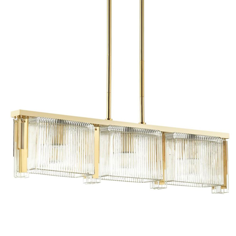 Люстра Madelen Gold Linear Chandelier Глянцевое золото Прозрачный (Transparent) в Уфе | Loft Concept 