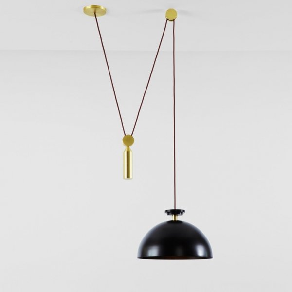 Подвесной светильник Shape up Pendant Hemisphere Black Латунь Черный в Уфе | Loft Concept 