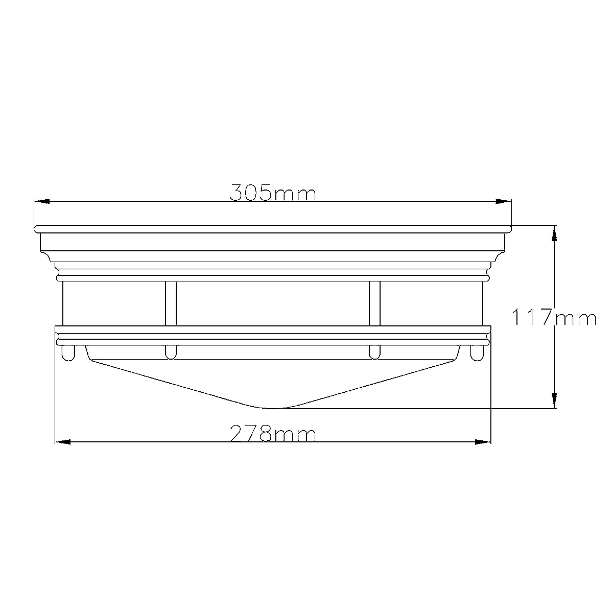 Потолочный светильник для ванных комнат со стеклянным плафоном в форме перевернутого конуса Hinkley в Уфе
