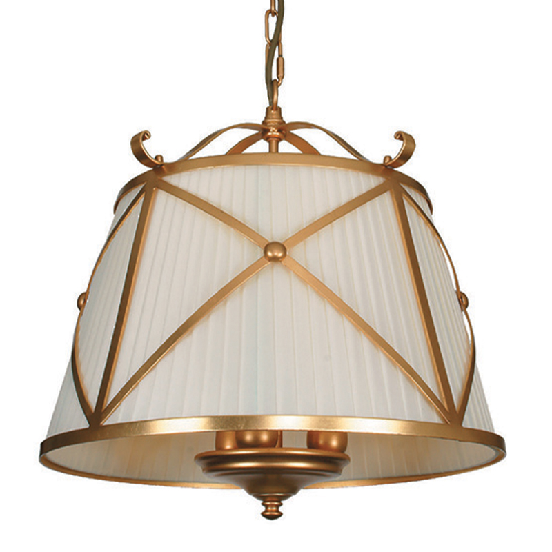 Люстра абажур Provence Lampshade Light Gold Chandelier Бежевый Золотой в Уфе | Loft Concept 