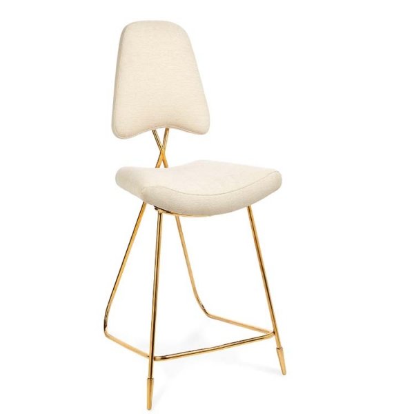 Барный стул Jonathan Adler Maxime Bar stool Бежево-серый Золотой в Уфе | Loft Concept 