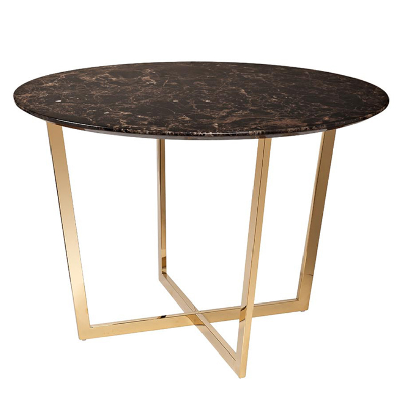 Обеденный стол Dining table Jacques round Brown Коричневый Золотой в Уфе | Loft Concept 