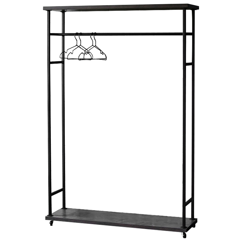 Рейл Lowery Grey Industrial Metal Rust Clothes Rail Черный Дерево Серый в Уфе | Loft Concept 